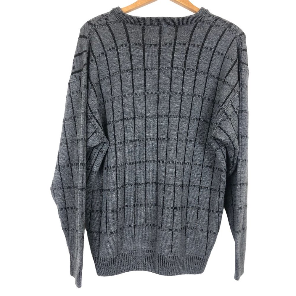 Spurrt Mens Knit Merino Wool Blend Sweater Sz XL V Neck Gray Germany Unique - Picture 2 of 9